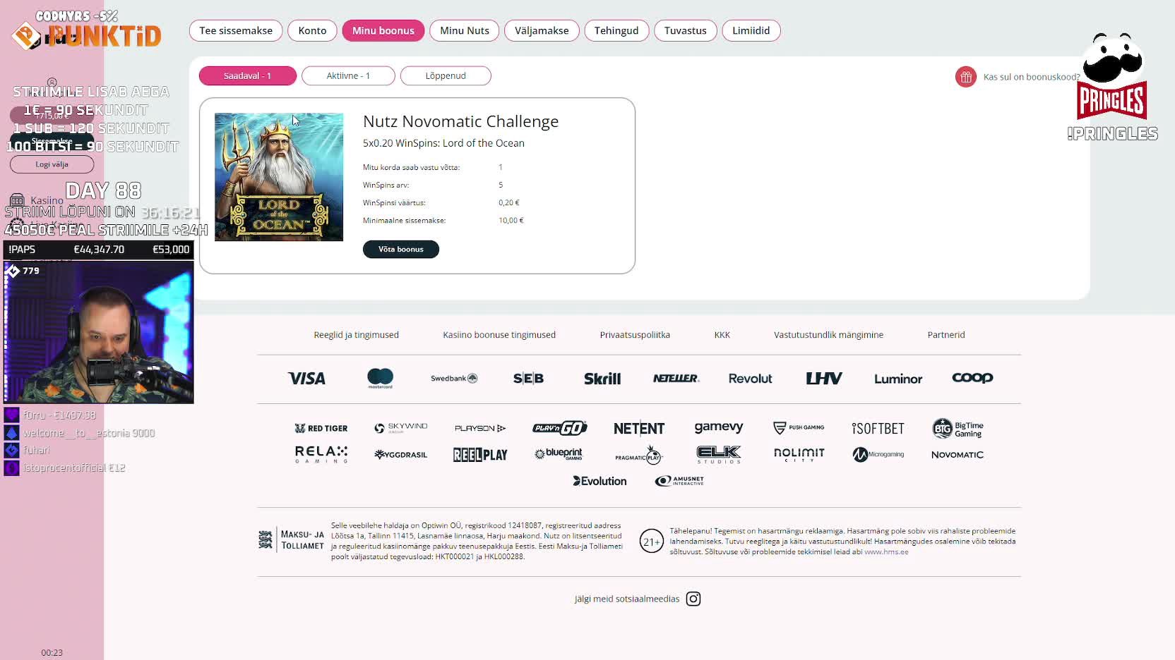 Nutz Kasiino Novomatic Challenge Day 88