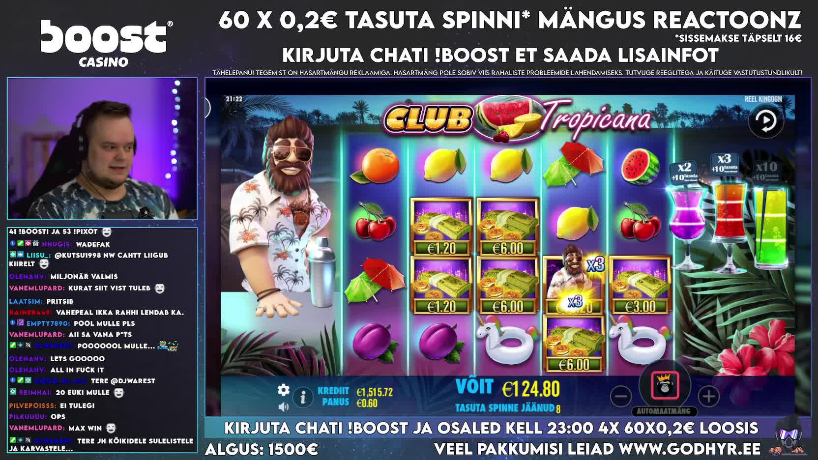 Boost Casino Reactoonz Club Tropicana Godhyr